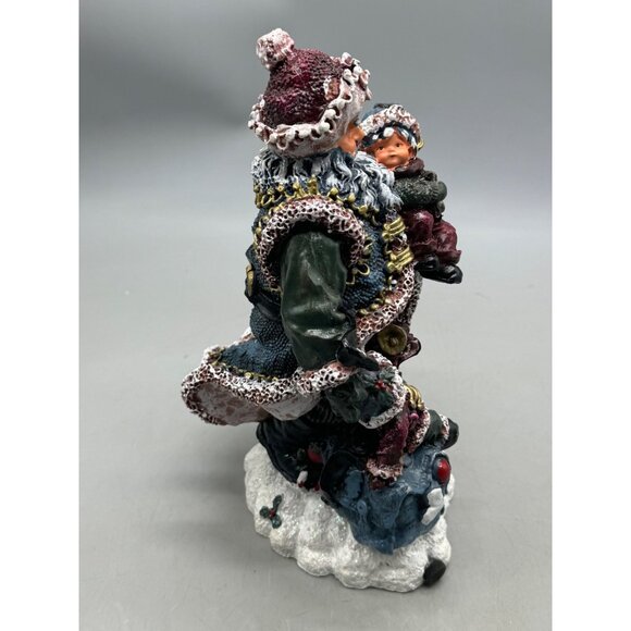 Hand-Painted Santa Claus Figurine Child & Gift Bag Holiday Decor Festive 10"READ - Picture 5 of 9